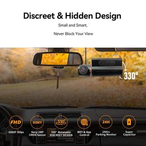 กล้องวิดีโอ Dvr ในรถยนต์ขนาดมินิ2023 P,กล้องติดรถยนต์ Dvr คู่ด้านหลัง2160P ควบคุมด้วย WiFi ในตัวกล้องติดรถยนต์ด้วย Blackbox 4K 1080 - Product Image 2