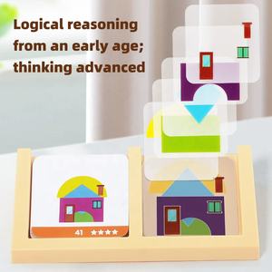 Concepteur de maison explorer superpositions graphiques Puzzle jouet enfants Figure géométrique logique spatiale pensée formation Puzzle jeu de société - Product Image 5