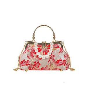 2025 Prom Parel Borduurwerk Bloemen Handtassen Dames Luxe Avondtassen voor Bruiloften Chinese Stijl Bling Clutch Tas - Product Image 2