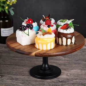 Wooden Cake Stand Round Durable Birthday Dessert Display Tray For Party Table <b>Decorations</b> - Product Image 2