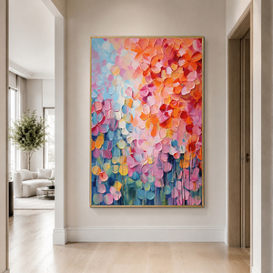 Colorful Floral Impasto Textured Oil Painting Wall Art 3D Handmade Wholesale Large Artwork House Hotel Decoration Interior - Product Image 2