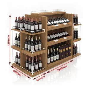 Kim loại giá rượu Gondola Kệ rượu vang đỏ cho cửa hàng bán lẻ Kệ siêu thị hiển thị thương mại Thiết kế bố trí - Product Image 5