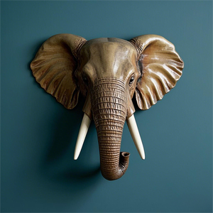 Decorazione Murale <span class=keywords><strong>in</strong></span> Taxidermia Personalizzata <span class=keywords><strong>all</strong></span>'Ingrosso, Scultura Artistica per Arredamento Casa, Imitazione <span class=keywords><strong>Testa</strong></span> di <span class=keywords><strong>Elefante</strong></span> <span class=keywords><strong>in</strong></span> Resina - Product Image 5