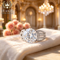 Bague de mariage luxueuse, bague d'engagement en argent sterling 925, moissanite taillée 5 carats, bague d'anniversaire pour femme, certification GRA