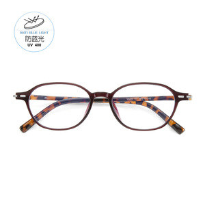 Monture de lunettes anti-lumière bleue ovale en TR90 à imprimé léopard de la marque Miu, modèle Y6613, monture complète unisexe - Product Image 2