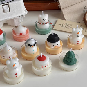 Christmas Novelty Handmade Shaped Snowman Scented <b>Tea</b> <b>Candles</b> for Kids Home Decor Multi-Occasion Crafts Including Diwali Easter - Product Image 2