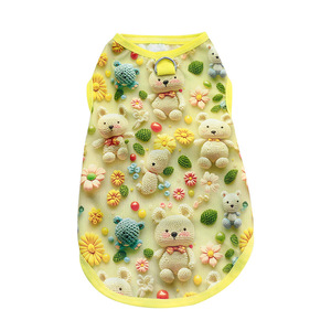 Chaleco de oso 3D con diseño de animales adorables para perros pequeños, ropa fina de verano para mascotas, material de poliéster, diseño antidesprendimiento - Product Image 5