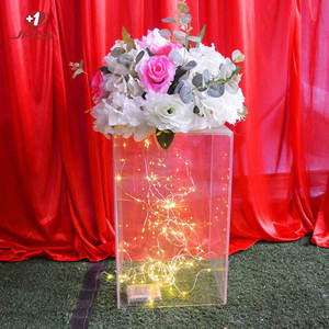 Huanjaiyi — cylindre de forme carrée en acrylique transparent, socle de mariage, présentoir de Cube pour mariage, fête - Product Image 3