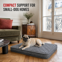 Matelas orthopédique pour chien 58x43cm 8cm, lit pour petit chien avec fond antidérapant et housse imperméable lavable