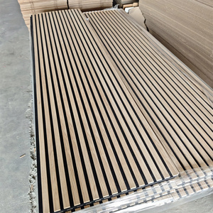 แผ่นอะคูสติกโค้งร่อง 1220x2440 มม. วัสดุ MDF กันน้ำ สำหรับใช้ในโรงพยาบาล โรงแรม และบ้านพัก - Product Image 1