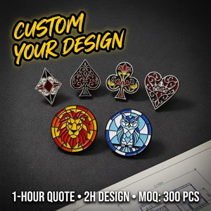 Collection de cartes de poker personnalisables JQK Épingles en émail King <span class=keywords><strong>Queen</strong></span> Jack Broches pour accessoires de mode pour femmes - Product Image 1