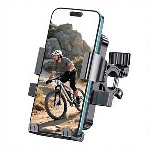 Support de téléphone pour vélo en plastique ABS noir robuste, réglable en hauteur, fixation sur guidon pour vélos, motos, scooters, sécurisé - Product Image 1