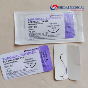 Suturas médicas estériles desechables al por mayor <span class=keywords><strong>SUTURA</strong></span> QUIRÚRGICA absorbible de poliglactina 910 PGLA PGA PDO con aguja - Product Image 4