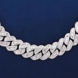 Collar de Plata de Ley 925 con Diamante Cultivado en Laboratorio, Cadena de Lujo, Joyería Fina Premium para Hombre y Mujer, Regalo de Boda Moderno y Elegante - Product Image 3