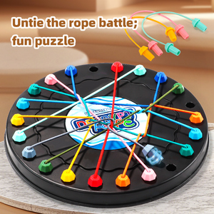 Jeu de puzzle de bureau, triangle en élastique, jeu de réflexion pour enfants, jeu de dénouage de corde, jeu de société de combat - Product Image 2