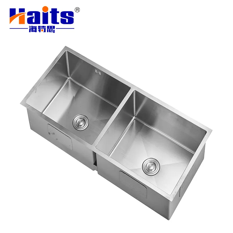 Раковина ручной работы с двойной чашей, конкурентоспособная цена, кухонная раковина из нержавеющей стали