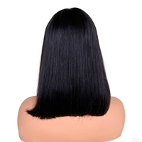 Perruque Courte Brésilienne Vierge Naturelle en Cheveux Humains, Perruque Bob Lace Frontale Sans Colle HD, Perruque Bob 3x1 en Cheveux Humains Naturels avec Dentelle Frontale Complète
