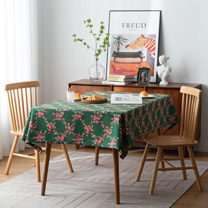 American-style Vintage Polyester Customizable Dustproof Digitally Printed Colorful Floral Bird Rectangular Coffee/dining <strong>Table</strong> - Product Image 1