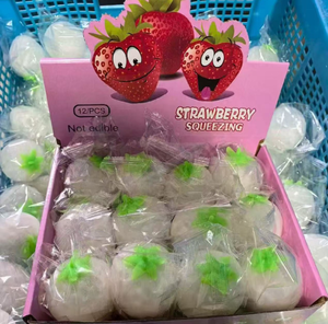 New Creative Strawberry Squeeze Toy Stress Relief Flour Ball Slow Rebound Fruit TPE & Silicone ONR 5 to 7 Years - Product Image 3