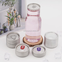 Bouteilles et pots en plastique PET transparent écologiques avec couvercles, imprimés avec logo, pour gâteaux, glaces, sodas, boissons énergisantes et champagne