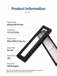 Ready Stock <b>Window</b> Clean <b>Pen</b> Top & Bottom Paper Packaging Box Ribbon Insert for Writing Gift Multiple Colors Available - Product Image 3