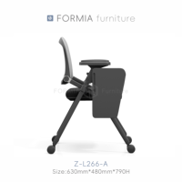 Chaise de bureau pliable de haute qualité pour l'étude, la formation, avec tablette d'écriture pour les réunions, les tâches de bureau