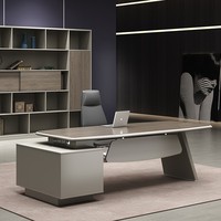 Ensemble de chaises de bureau Boss Desk Ensemble de chaises de bureau en forme de L Design modulaire Lampe de bureau moderne Style de luxe