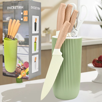 Couteaux de Chef Professionnels en Acier Inoxydable de Qualité Supérieure, Design Dégradé Kaki et Noir, Lot de 6 Pièces pour Cuisine et Restaurant – Vente Flash