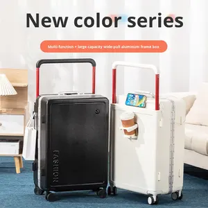 Valises à roulettes larges, valises de cabine, valises de voyage d'affaires, roulettes pivotantes, poignée rouge, bagages de voyage - Product Image 2