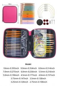 Juego de agujas de tejer de plástico redondas intercambiables, 13 pares - Product Image 2