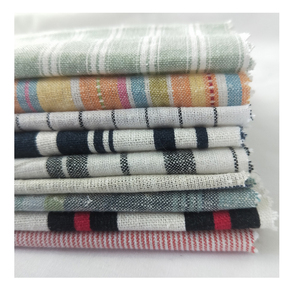 Haute qualité tissé 11L/C * 11L/C à <span class=keywords><strong>rayures</strong></span> colorées 55% <span class=keywords><strong>lin</strong></span> 45% coton tissu stock - Product Image 1