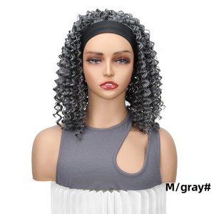 Perruque courte bouclée crépue pour femme, style européen et américain, avec bandeau intégré, effet explosif, non en <span class=keywords><strong>cheveux</strong></span> naturels - Product Image 5
