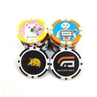 Accessoires de golf, marqueur de balle de golf personnalisé en plastique, jetons de poker, marqueur de balle
