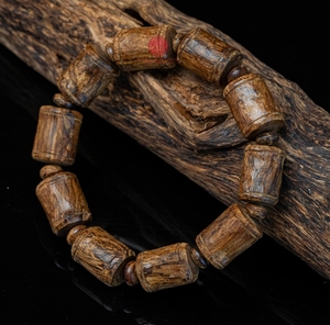 Pulsera de cuentas de bambú de agarwood natural raro, fragante, hecha a mano, de lujo, regalo de joyería, 17.6g - Product Image 1
