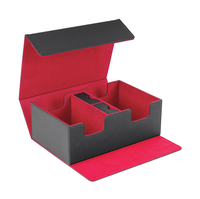 MIO Wholesale 400+ Boîte de rangement en cuir PU et velours pour jeux de cartes TCG/cartes flash PKM et jeux de société avec compartiment de rangement pour dés