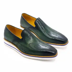 Sh11961a el boyalı erkek ayakkabı deri ayakkabı hakiki 2024 erkekler yönetici deri ayakkabı