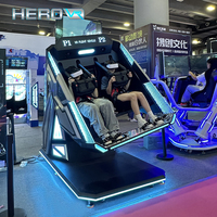 Máquina de Realidad Virtual HEROVR, Montaña Rusa Totalmente Inmersiva de 360°, Realidad Virtual para 2 Personas, para Interiores/Exteriores, Parque Temático Educativo en Casa