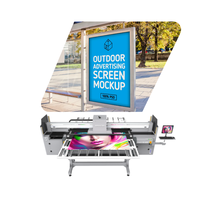 Mesin cetak Inkjet industri Printer hibrida UV 2.2m kecepatan tinggi untuk tabung iklan kayu kulit