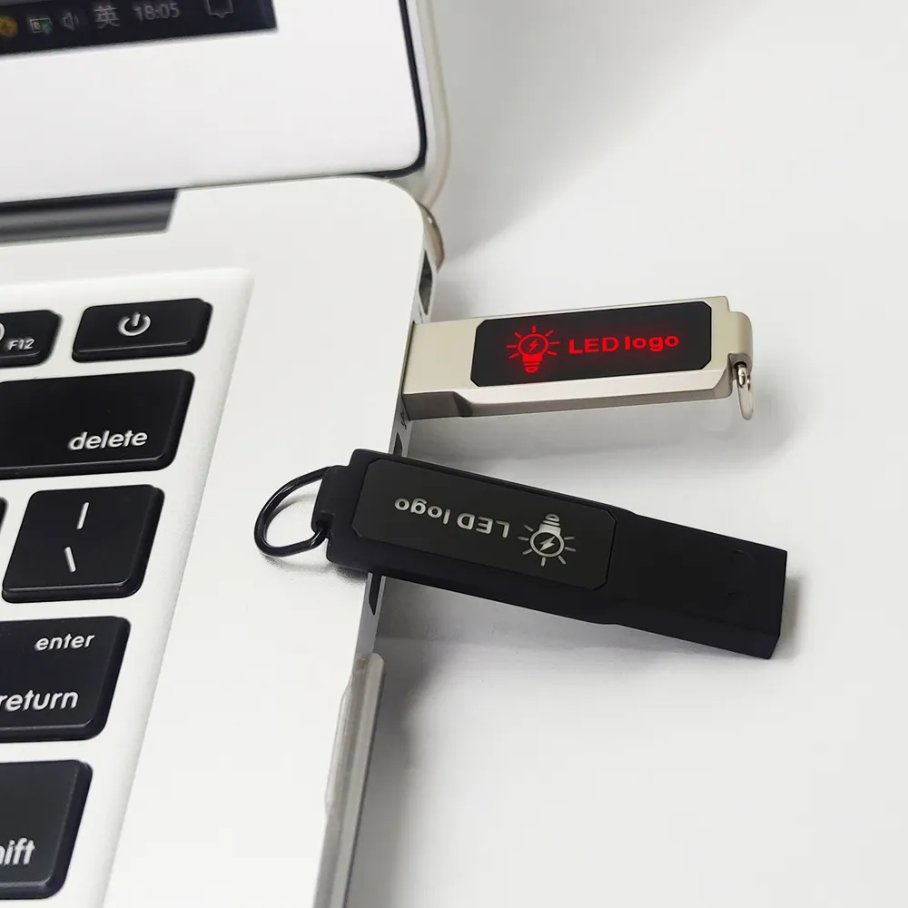 Oem Custom Logo Design Usb Chaveiro Pendrive Luz Flash Disk 256gb Usb Flash Drive