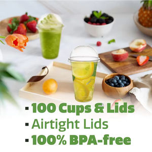 Trendz 사용자 정의 로고 일회용 투명 콜드 커피 컵 생분해 성 PLA 16oz 뚜껑이있는 아이스 커피 밀크 쉐이크 슬러시 용 플라스틱 컵 - Product Image 6