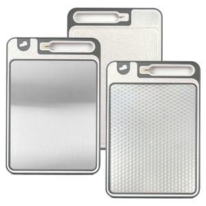 Double-sided Kitchen <b>Plastic</b> Chopping Board Custom Stainless Steel Cutting Board with Sharpener - Product Image 1