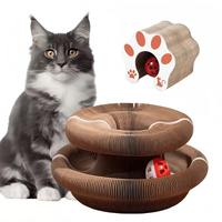 Griffoir pour chat en carton ondulé, pliable verticalement, rond, magique, pour intérieur, vente en gros