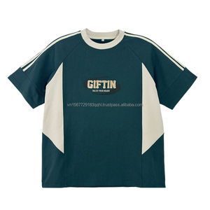 ODM Wholesale Custom Chenille Embroidery 3D Embroidery Logo Half Sleeve Crew Neck Pullover Knitted T-<b>Shirt</b> 100% Cotton Sports - Product Image 2