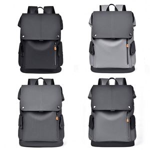 Large Capacity Men's Laptop Backpack PU Leather Zipper Waterproof Trendy USB Cover Functional Fashion Sports School <b>Bags</b> - Product Image 3