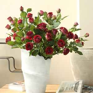 Долговечный классический искусственный цветок розы с 5 бутонами, цвета апельсин, для подарка на День святого Валентина, юбилея, романтического предложения, декора - Product Image 5