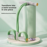 Dispositivo de entrenamiento de resistencia con pedal verde para prensa de piernas, asistente para abdominales, placa para pies, cuerda de tracción y rodillo tonificador abdominal