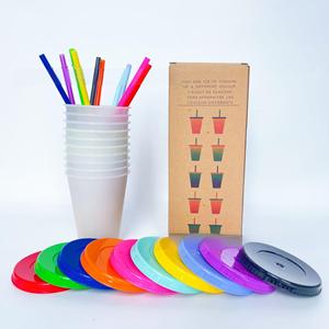 Nuova Tendenza: Bicchiere Riutilizzabile in Plastica PP da 475ml e 710ml con Coperchio, Cambia Colore con il Freddo, Ideale per Campeggio e Attività all'Aperto - Product Image 2