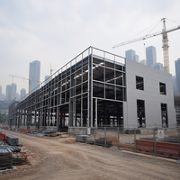Structure de hangar en acier préfabriqué industriel, bâtiments d'entrepôt en acier préfabriqués à grande portée