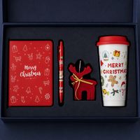 Mug à café en céramique de Noël 4 en 1 avec couvercle, tasse à boire Joyeux Noël pour la maison, le bureau et les voyages