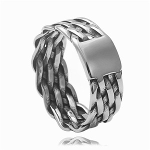 European American Style <b>Titanium</b> Steel Braided <b>Ring</b> Men's Punk Jewelry Gift 240119 - Product Image 5